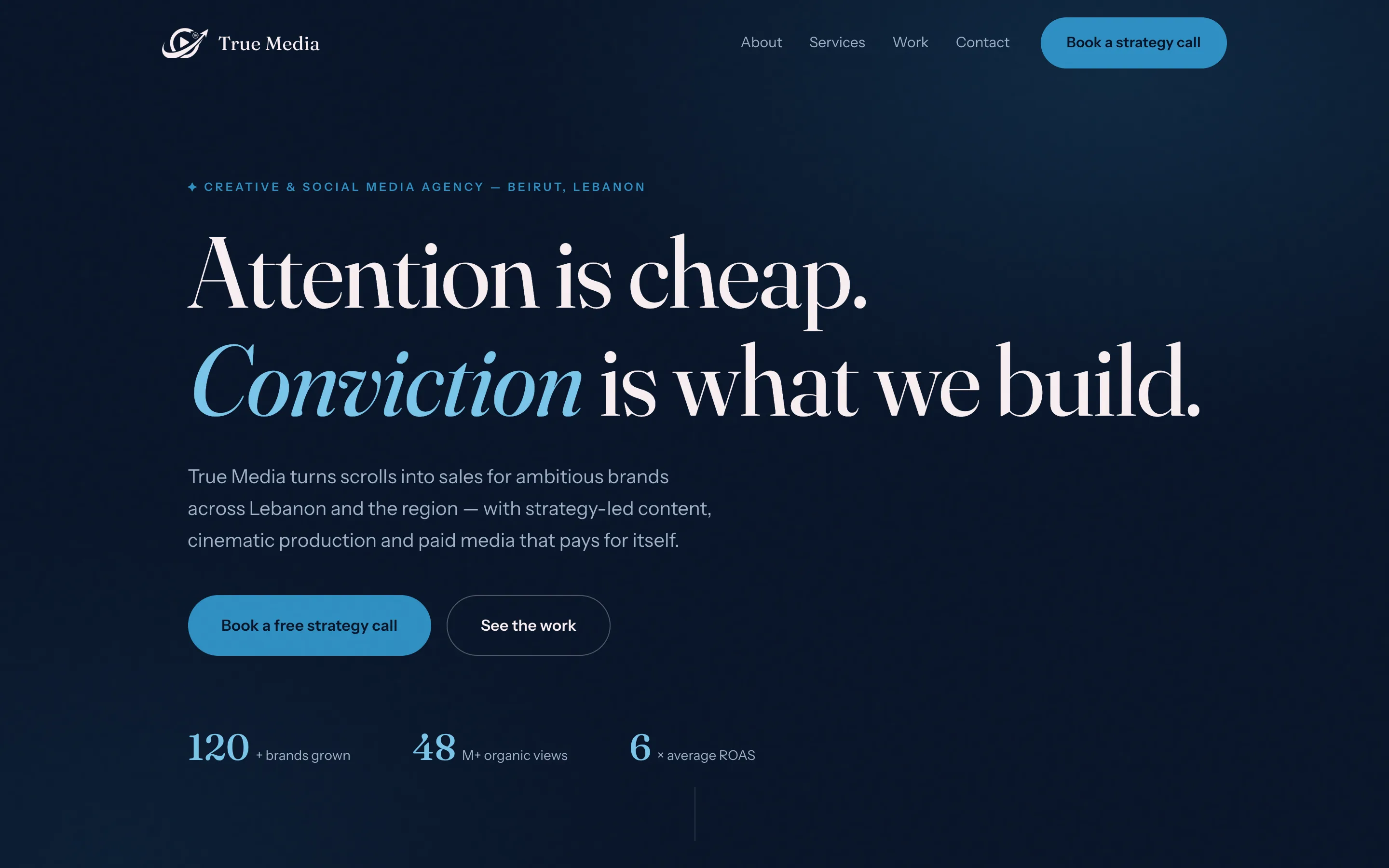 True Media agency homepage